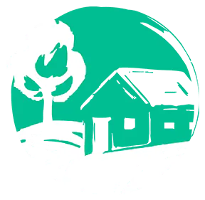 Casinha imaginada em uma paisagem